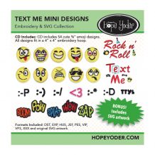Text Me Embroidery Design + SVG Collection CD-ROM by Hope Yoder